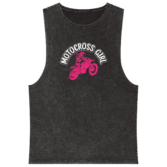 Dirtbike Girl Supercross Girl Off-road Enduro Moto Mineral Wash Tank Tops