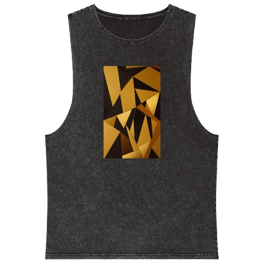 Black and Gold Minimalist Mineral Wash Tank Tops
