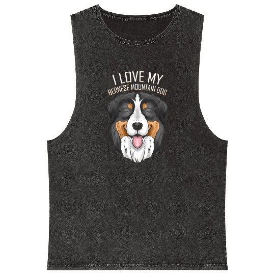 Dog Lover - I Love My Bernese Mountain Dog Mineral Wash Tank Tops
