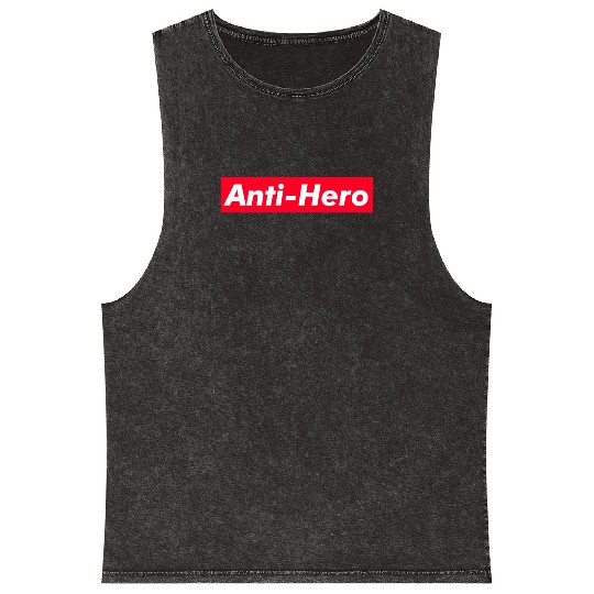 Anti-Hero red boxx Text Gift Music Fan Lover Mineral Wash Tank Tops