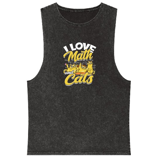 I love math and cats - mathematical Mineral Wash Tank Tops