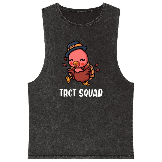 Thanksgiving Running Turkey Trot Squad Mineral Wash Tank Tops