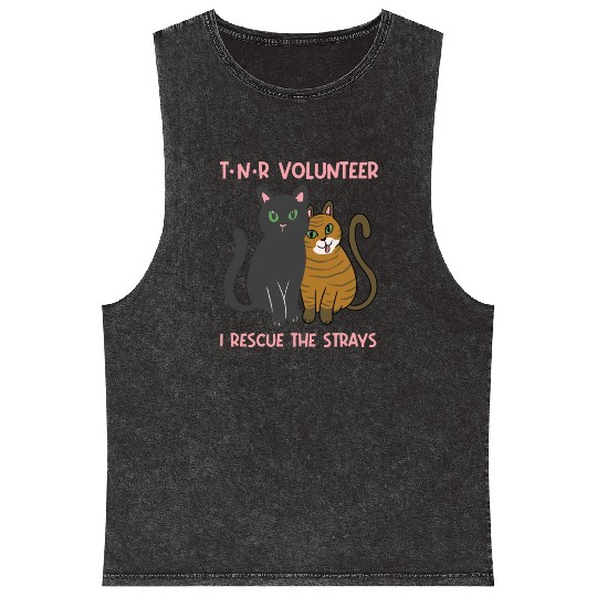 T N R Volunteer I rescue stray cats street cats Mineral Wash Tank Tops