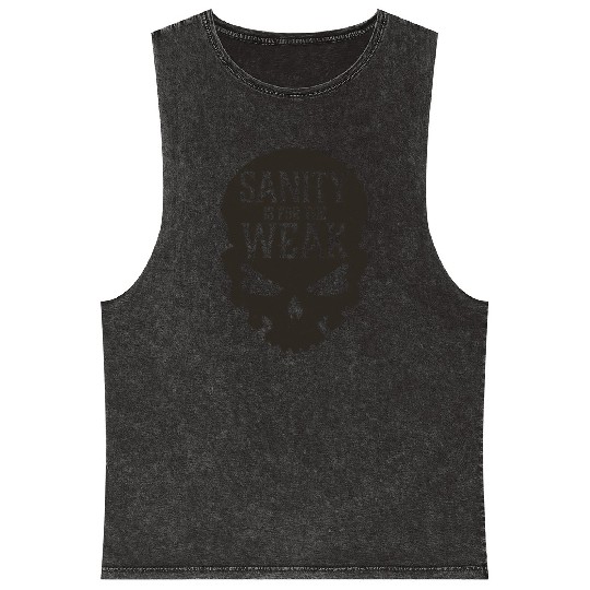 Demon Skull Sanity is for the Weak Mineral Wash Tank Tops