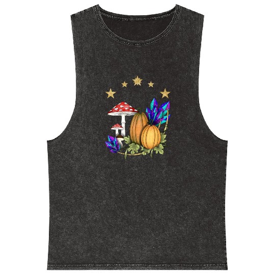 Pumpkins in magic forest Mineral Wash Tank Tops