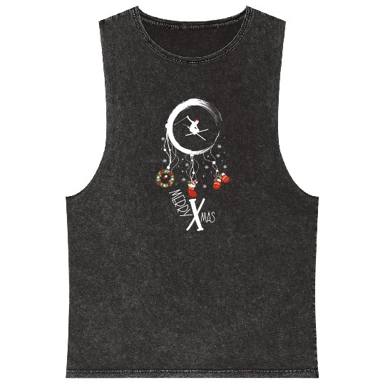 Winter dreamcatcher Christmas Skiing Mineral Wash Tank Tops