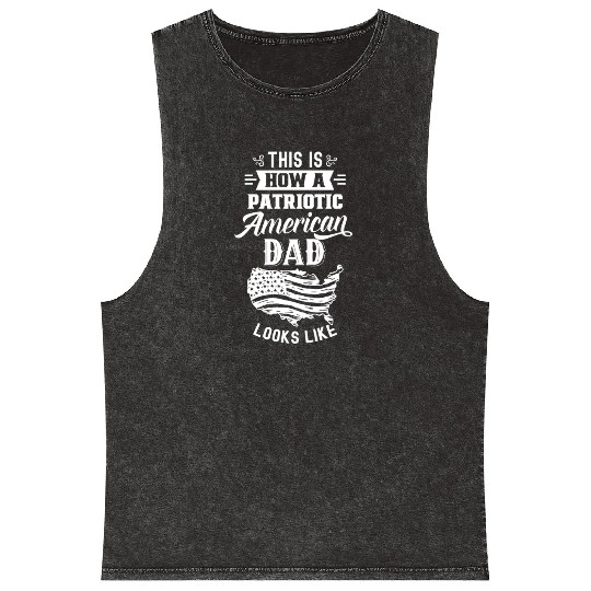 This Is How A Patriotic American Dad Looks Like US Mineral Wash Tank Tops