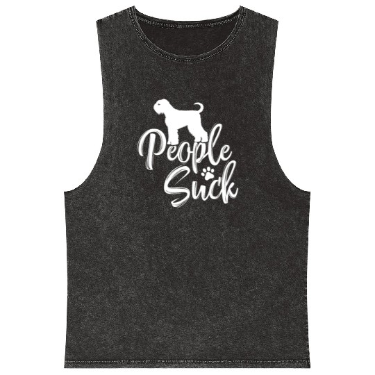 I Love My Black Russian Terrier - "People Suck" Mineral Wash Tank Tops