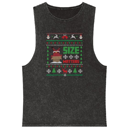 Santa Claus in the Chimney Ugly Christmas Mineral Wash Tank Tops