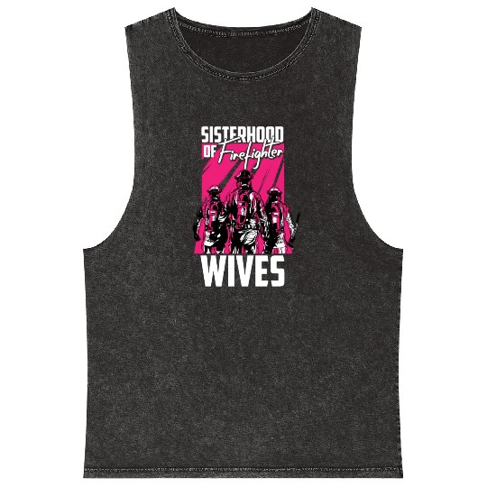Firefighter Thin Red Line Sisterhood Mineral Wash Tank Tops