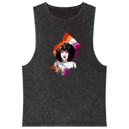 Afro Girl Gay Lesbian Flag Black History Melanin B Mineral Wash Tank Tops