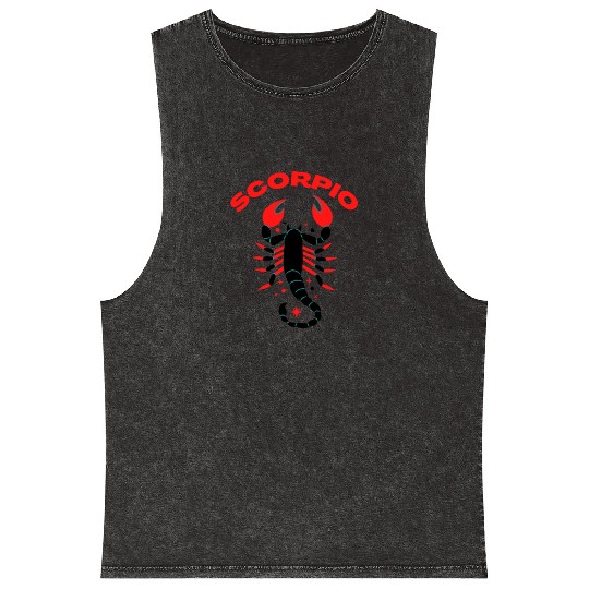 Scorpio beautiful design Mineral Wash Tank Tops