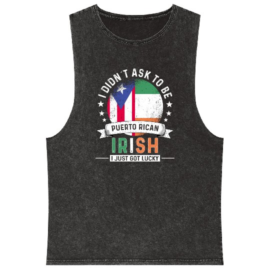 Puerto Rico Flag Ireland Grown Got Lucky Mineral Wash Tank Tops