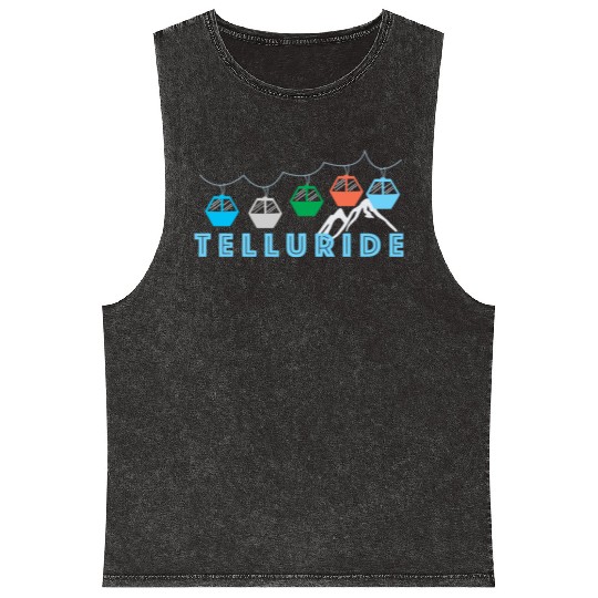 Colorado Ski Mountain Gondola Telluride Mineral Wash Tank Tops
