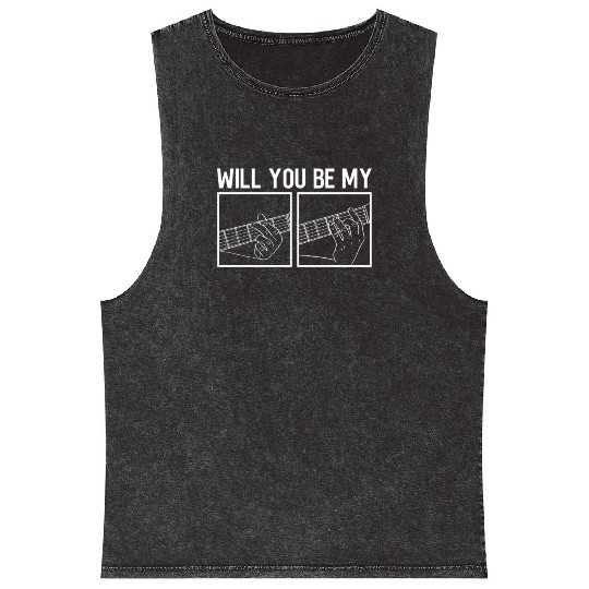 Will You Be My - Electric Guitar Guitar Player Mineral Wash Tank Tops