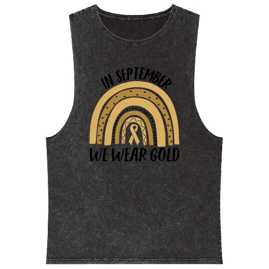 Childhood Cancer Awareness In September We Wear Go Mineral Wash Tank Tops