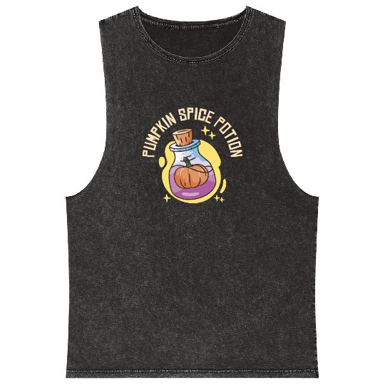 Pumpkin Spice Potion Coffee Enthusiast Halloween Mineral Wash Tank Tops