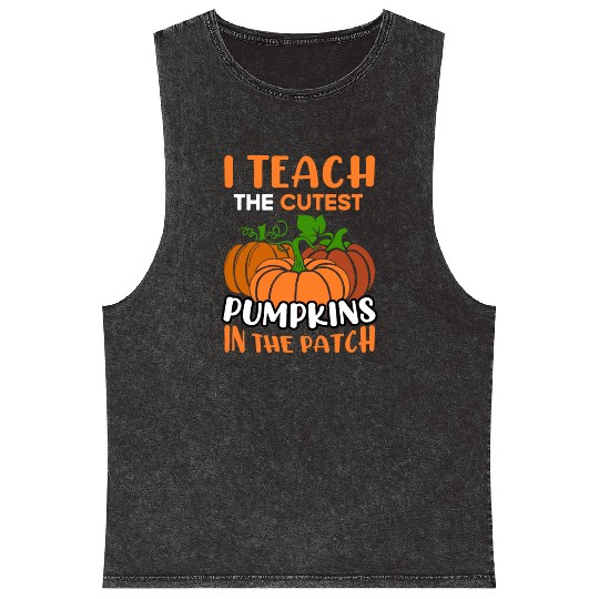 Teacher Halloween Pre-K Teacher Kindergarten Cutes Mineral Wash Tank Tops