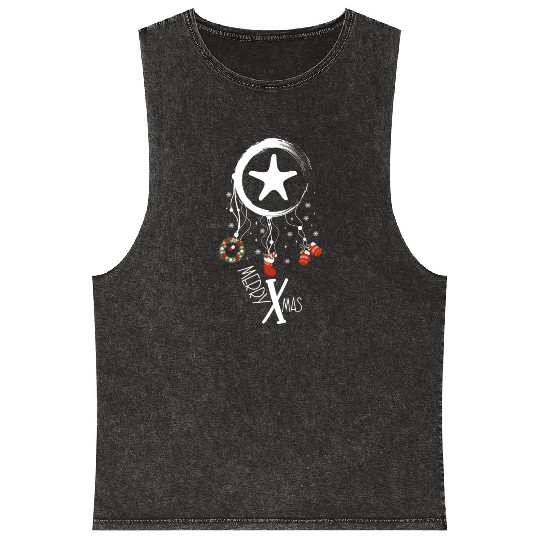 Winter dreamcatcher Christmas Starfish Mineral Wash Tank Tops