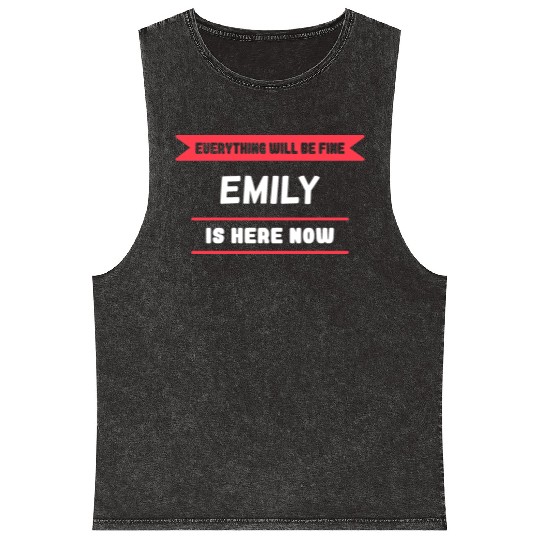 Emily Name Saying for proud Emilys Mineral Wash Tank Tops