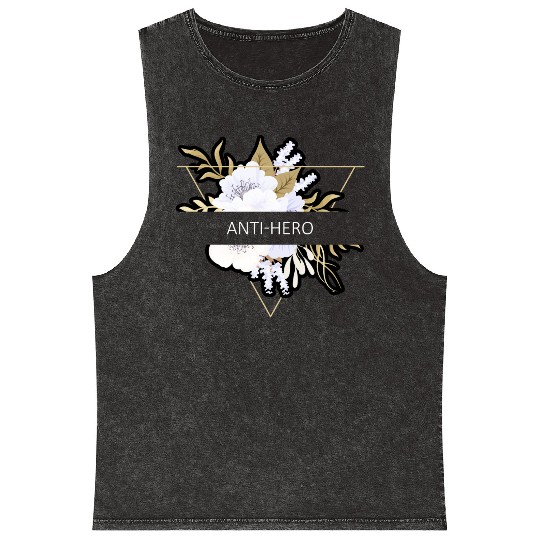 Anti-Hero Flower Text Gift Music Fan Lover Mineral Wash Tank Tops