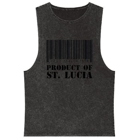 Product of St. Lucia (Black) Mineral Wash Tank Tops