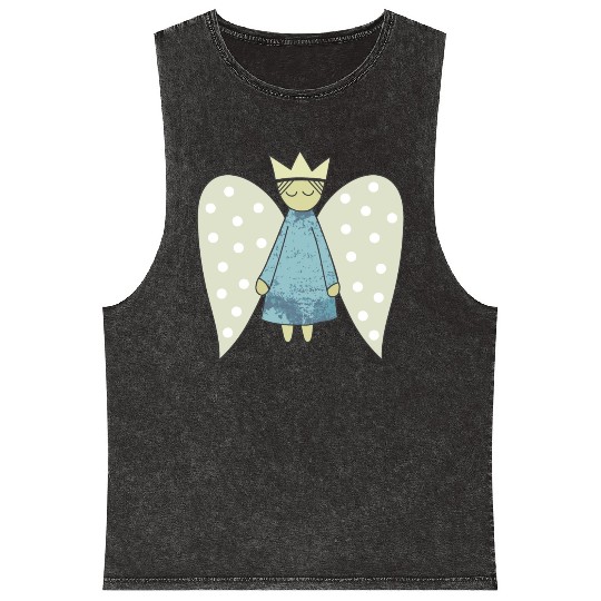 The Flight of the Christmas Angel Mineral Wash Tank Tops