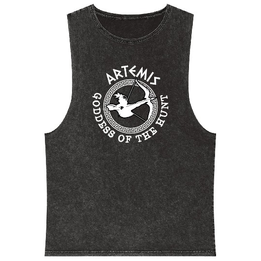 Artemis God, Greek God Mineral Wash Tank Tops