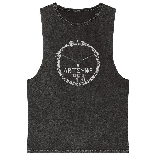 Artemis God, Greek God Mineral Wash Tank Tops