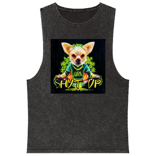 dog relaxion, buddhist chihuahua Mineral Wash Tank Tops