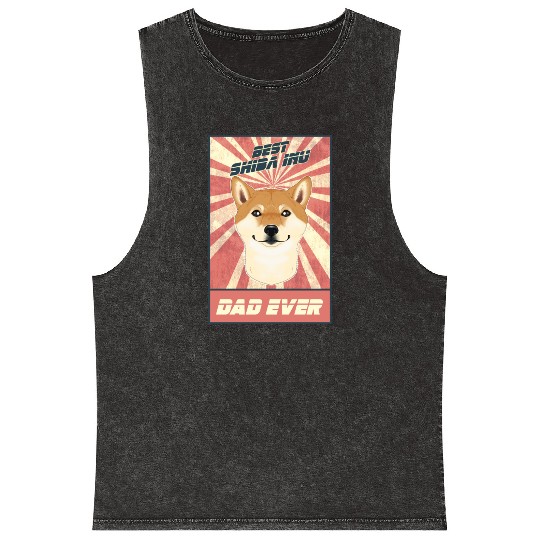 Best Shiba Inu Dad Ever I Shiba Inu Lover Mineral Wash Tank Tops