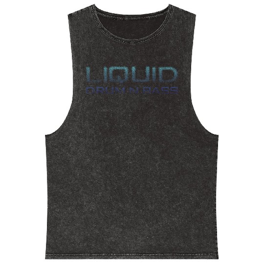 Liquid Drum N Bass Blue DNB Version Mineral Wash Tank Tops
