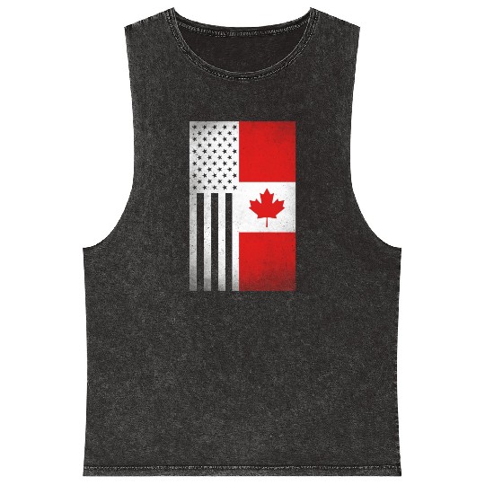 Canada Design for proud Canadian Americans Mineral Wash Tank Tops