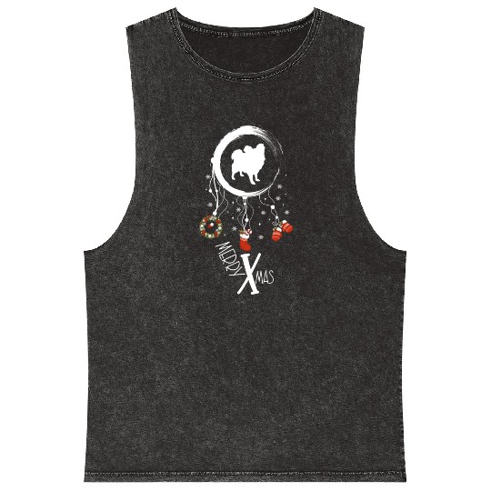 dog dreamcatcher Christmas Chihuahua Mineral Wash Tank Tops