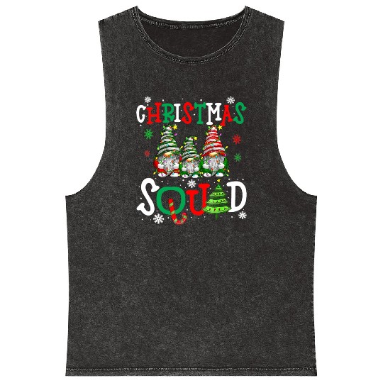 Three Gnomes Matching Family Merry Christmas Tree Mineral Wash Tank Tops