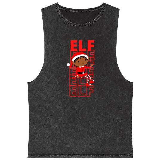 Elf Love Red Mineral Wash Tank Tops
