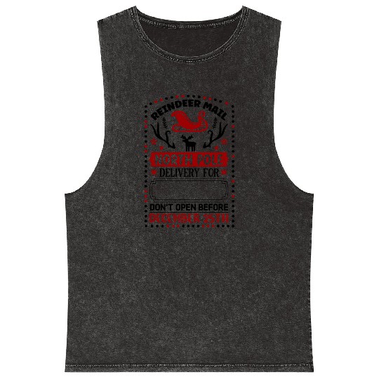 Reindeer Mail North Pole Delivery Mineral Wash Tank Tops