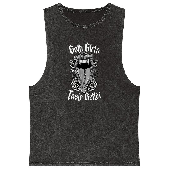 Gothic Grunge Aesthetic Goth Girls Taste Better Mineral Wash Tank Tops