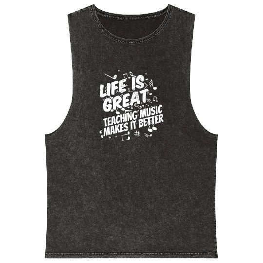 Music Teacher Mineral Wash Tank Tops