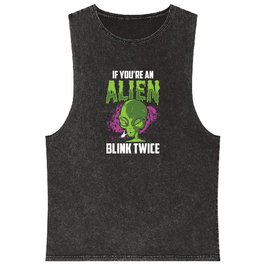 If You're An Alien Blink Twice Space Astronaut Mineral Wash Tank Tops