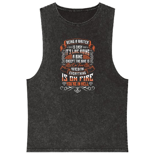 Writer Literature Mineral Wash Tank Tops