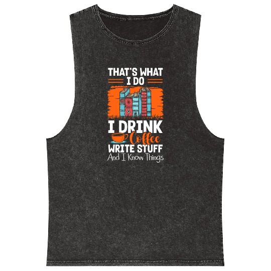 Author Books Journalist Thriller Mineral Wash Tank Tops