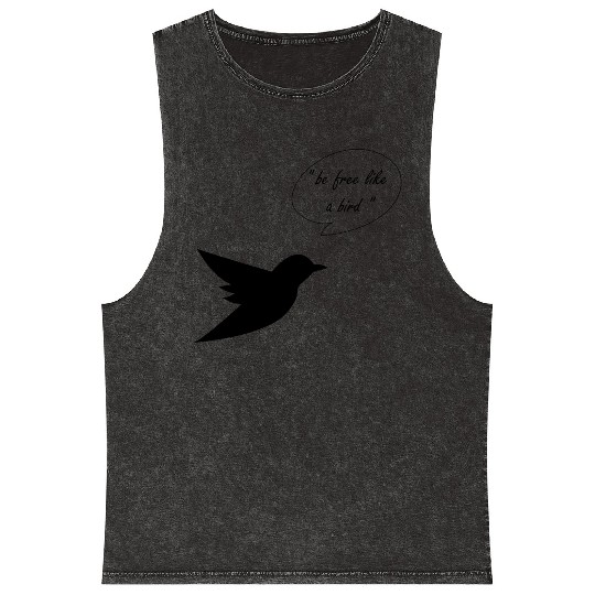 be free like a bird Mineral Wash Tank Tops