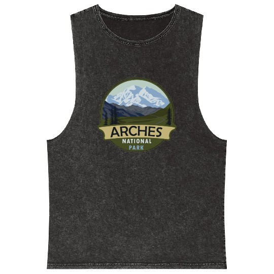 Cool Vintage Retro Arches National Park Mountain Mineral Wash Tank Tops