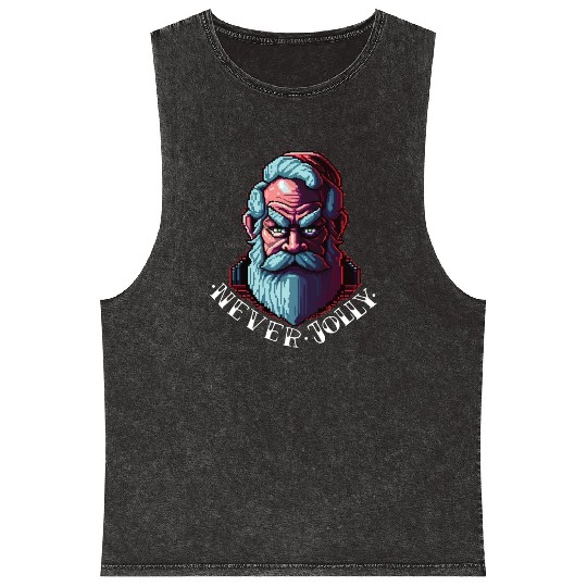 Grumpy Santa Mineral Wash Tank Tops