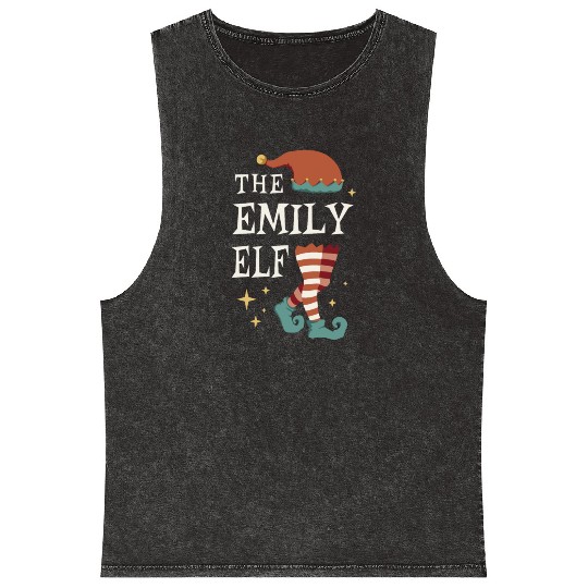 The Emily Elf - Christmas Pajama for Emily Mineral Wash Tank Tops