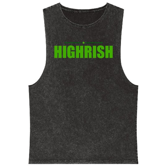 Highrish Weed Marijuana St Patricks Day Mineral Wash Tank Tops