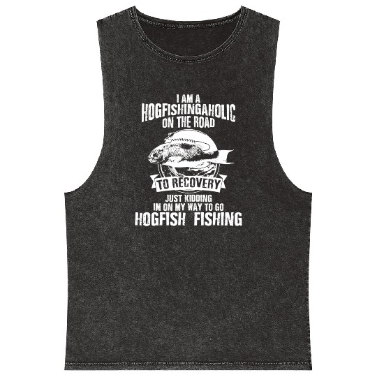 Hog Fish Merch Funny Great Fishermen Mineral Wash Tank Tops