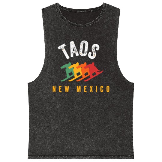 Vintage Taos Nm Us New Mexico Ski Snowboard Mounta Mineral Wash Tank Tops