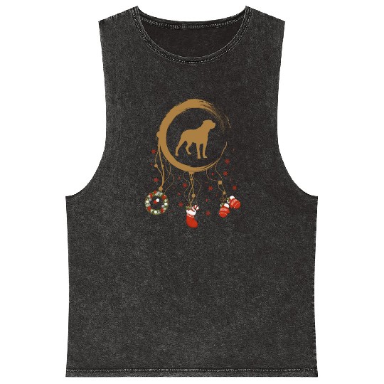 dog dreamcatcher Christmas Rottweiler Mineral Wash Tank Tops